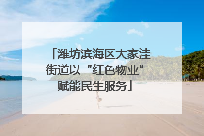 潍坊滨海区大家洼街道以“红色物业”赋能民生服务