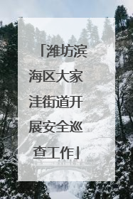潍坊滨海区大家洼街道开展安全巡查工作