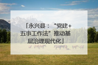 永兴县：“党建+五事工作法”推动基层治理现代化