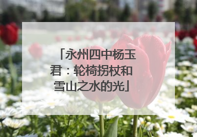 永州四中杨玉君：轮椅拐杖和雪山之水的光
