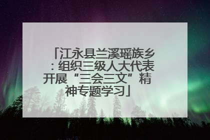 江永县兰溪瑶族乡：组织三级人大代表开展“三会三文”精神专题学习