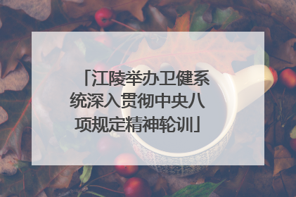 江陵举办卫健系统深入贯彻中央八项规定精神轮训