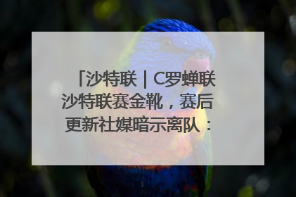 沙特联｜C罗蝉联沙特联赛金靴，赛后更新社媒暗示离队：这个章节结束了