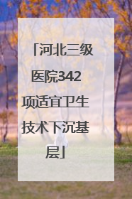 河北三级医院342项适宜卫生技术下沉基层