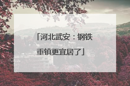 河北武安：钢铁重镇更宜居了