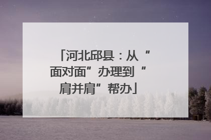 河北邱县：从“面对面”办理到“肩并肩”帮办