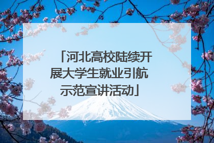 河北高校陆续开展大学生就业引航示范宣讲活动