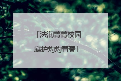 法润菁菁校园 庭护灼灼青春