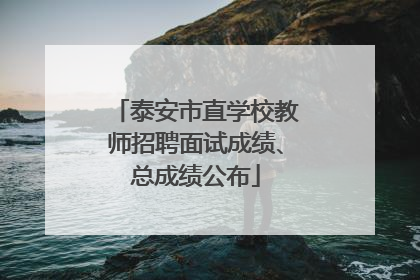 泰安市直学校教师招聘面试成绩、总成绩公布