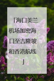 海口美兰机场加密海口至吉隆坡和香港航线