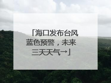 海口发布台风蓝色预警，未来三天天气→