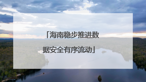 海南稳步推进数据安全有序流动