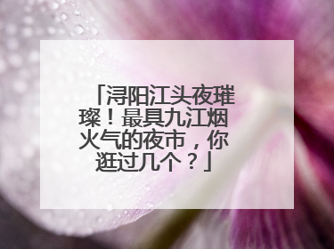 浔阳江头夜璀璨！最具九江烟火气的夜市，你逛过几个？
