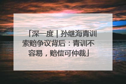 深一度｜孙继海青训索赔争议背后：青训不容易，赔偿可仲裁