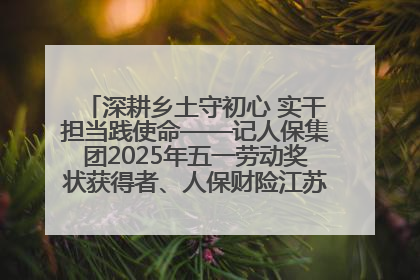深耕乡土守初心 实干担当践使命——记人保集团2025年五一劳动奖状获得者、人保财险江苏南通海安支公司