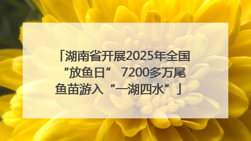 湖南省开展2025年全国“放鱼日” 7200多万尾鱼苗游入“一湖四水”
