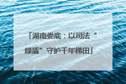 湖南娄底：以司法“绿盾”守护千年梯田