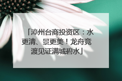漳州台商投资区：水更清、景更美！龙舟竞渡见证满城碧水