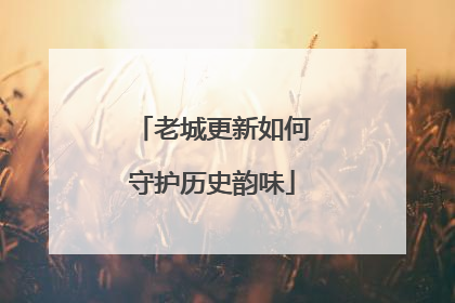 老城更新如何守护历史韵味