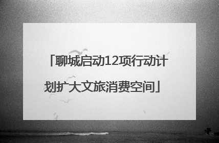聊城启动12项行动计划扩大文旅消费空间