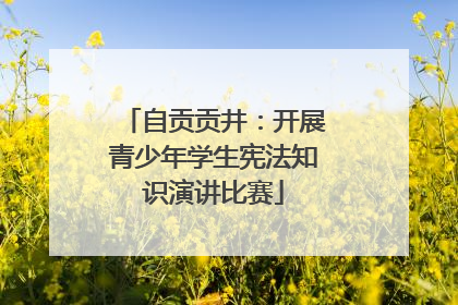 自贡贡井：开展青少年学生宪法知识演讲比赛