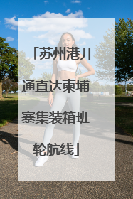 苏州港开通直达柬埔寨集装箱班轮航线