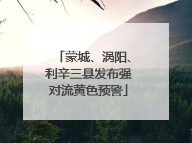 蒙城、涡阳、利辛三县发布强对流黄色预警