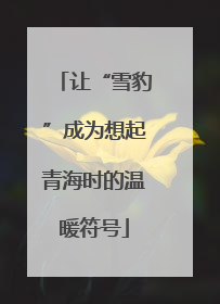 让“雪豹”成为想起青海时的温暖符号