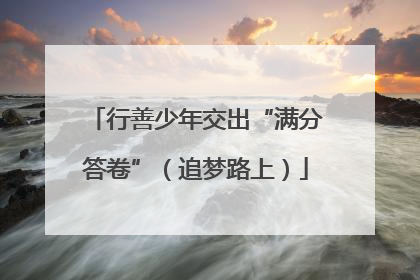 行善少年交出“满分答卷”（追梦路上）