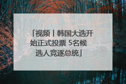 视频丨韩国大选开始正式投票 5名候选人竞逐总统