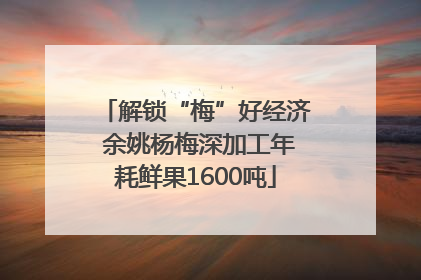 解锁“梅”好经济 余姚杨梅深加工年耗鲜果1600吨