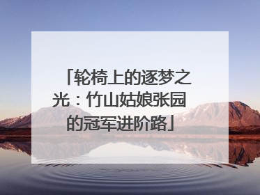轮椅上的逐梦之光：竹山姑娘张园的冠军进阶路
