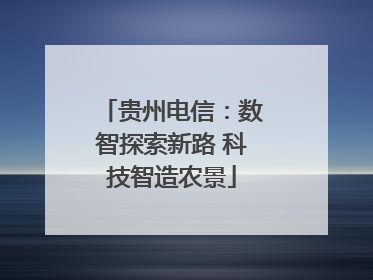 贵州电信：数智探索新路 科技智造农景