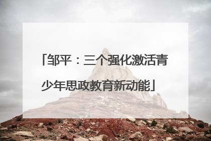 邹平：三个强化激活青少年思政教育新动能