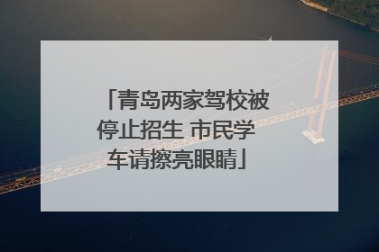 青岛两家驾校被停止招生 市民学车请擦亮眼睛