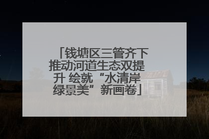 钱塘区三管齐下推动河道生态双提升 绘就“水清岸绿景美”新画卷
