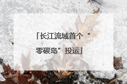 长江流域首个“零碳岛”投运