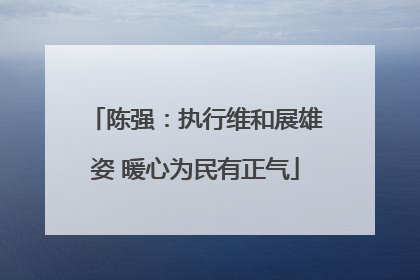 陈强：执行维和展雄姿 暖心为民有正气
