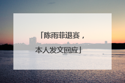 陈雨菲退赛，本人发文回应