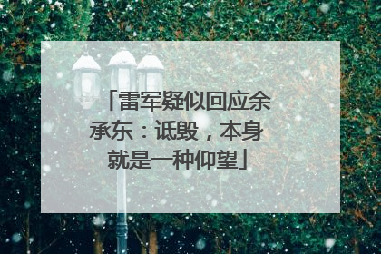 雷军疑似回应余承东：诋毁，本身就是一种仰望