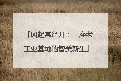 风起常经开：一座老工业基地的智美新生