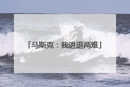 马斯克：我进退两难