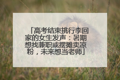 高考结束挑行李回家的女生发声：暑期想找兼职或摆摊卖凉粉，未来想当老师