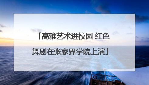 高雅艺术进校园 红色舞剧在张家界学院上演