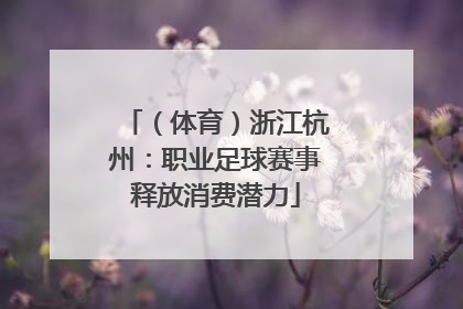 （体育）浙江杭州：职业足球赛事释放消费潜力