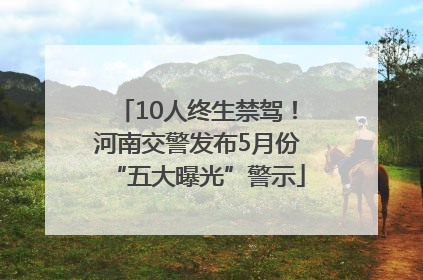 10人终生禁驾！河南交警发布5月份“五大曝光”警示