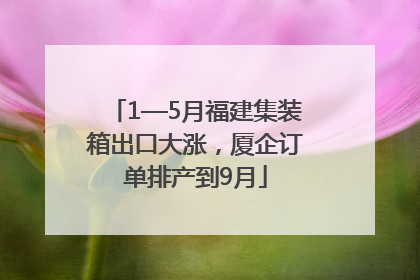 1—5月福建集装箱出口大涨，厦企订单排产到9月