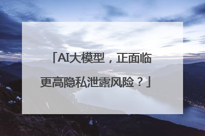 AI大模型，正面临更高隐私泄露风险？